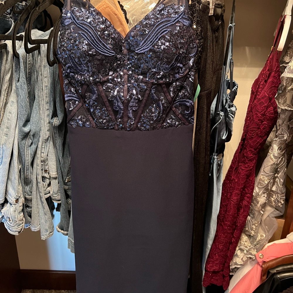 Navy blue mini dress